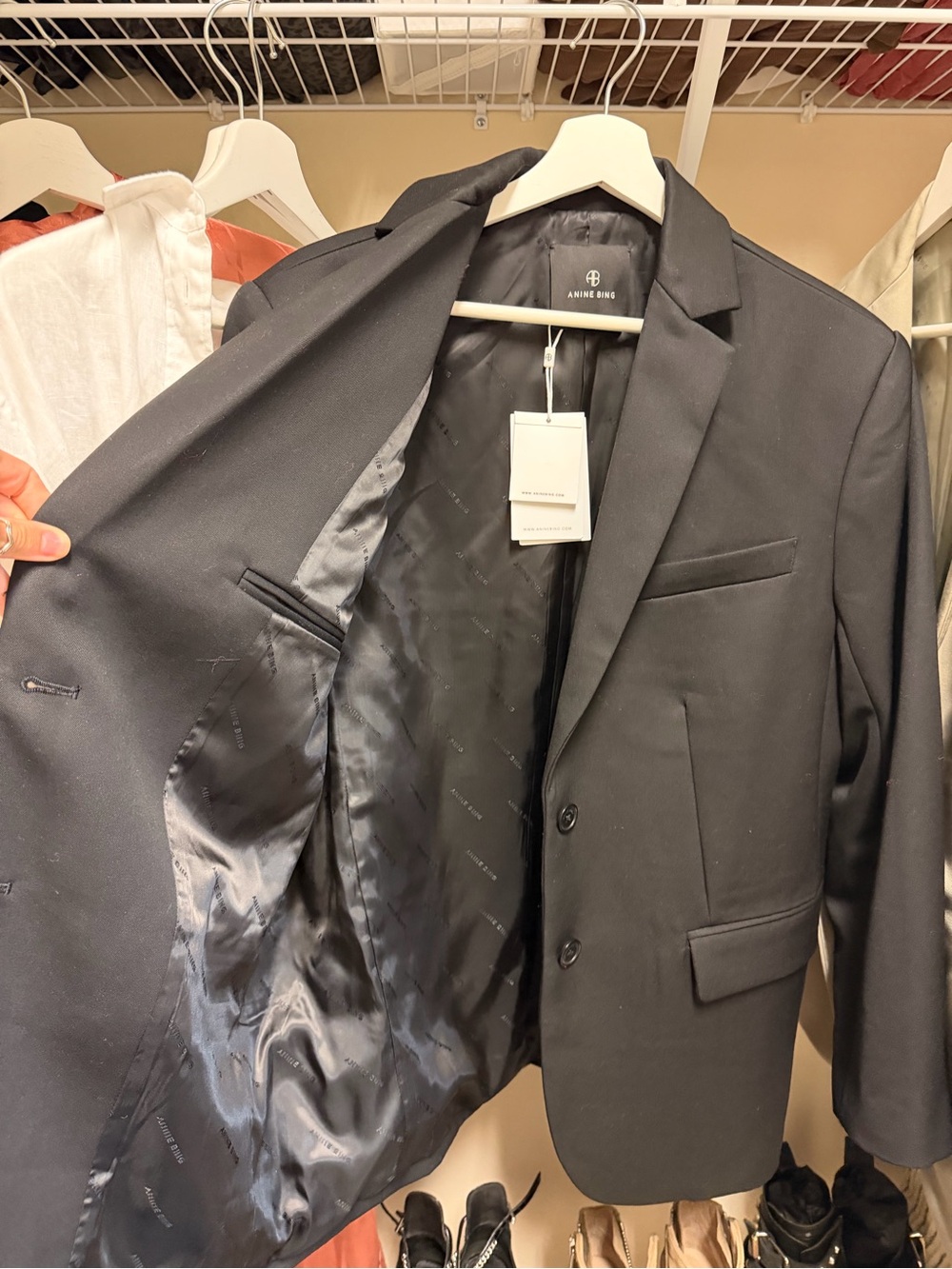 ANINE BING Black Oversized Quinn Blazer - Picture 4 of 9
